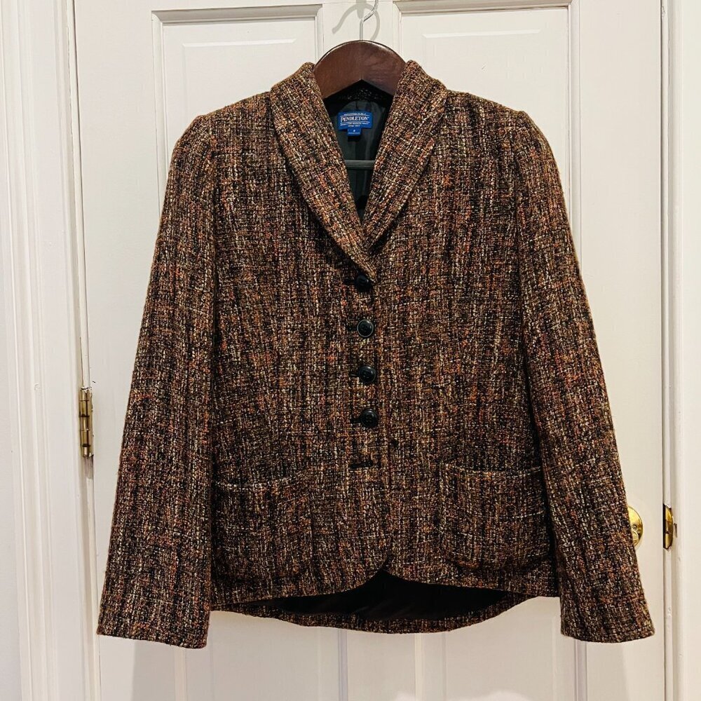 Vintage Pendleton Tweed Sweater Blazer Size 8 - Picture 16 of 16